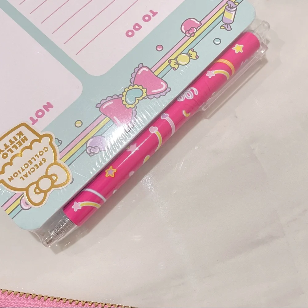 NEW Sanrio Hello Kitty‎ Special Collection Pencil Pouch Notepad and Pen Set Pink
